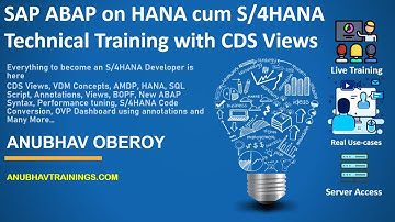 S4 HANA Developer Course | S4HANA Technical Training | ABAP on HANA | contact@anubhavtrainings.com
