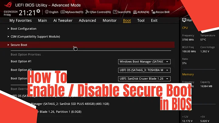 How To Enable / Disable Secure Boot in BIOS