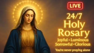 24/7 Holy Rosary | All 20 Mysteries | Guided Prayer with Beads