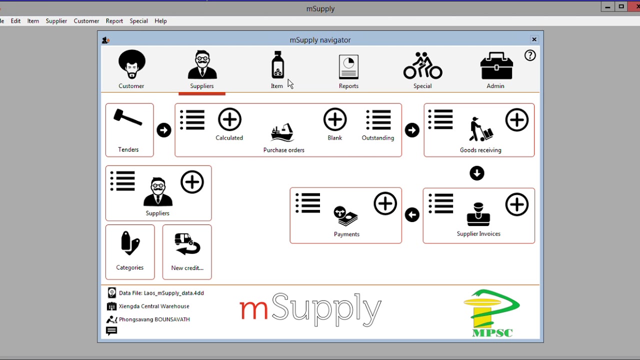 mSupply Interface