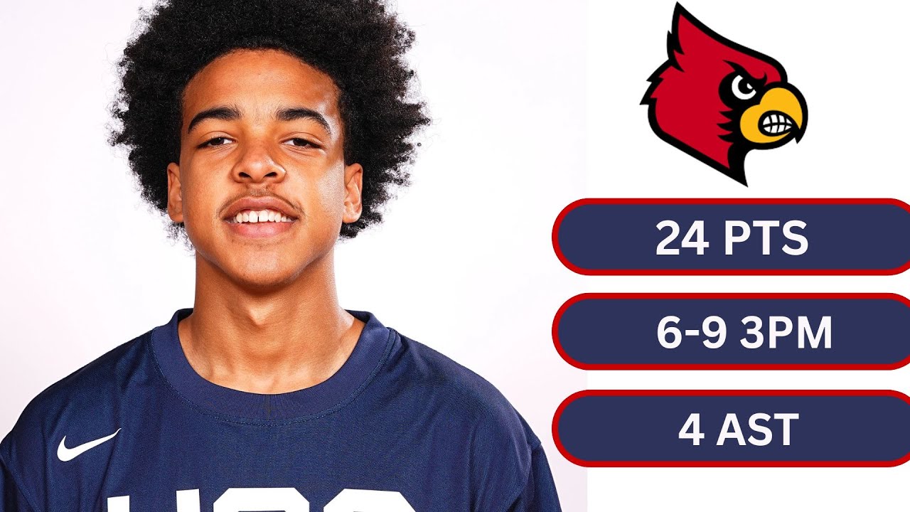 Mikel Brown Jr (University of Louisville '25) |PG| Highlights vs France U19 | 24 PTS | 6 3PM | 4 AST