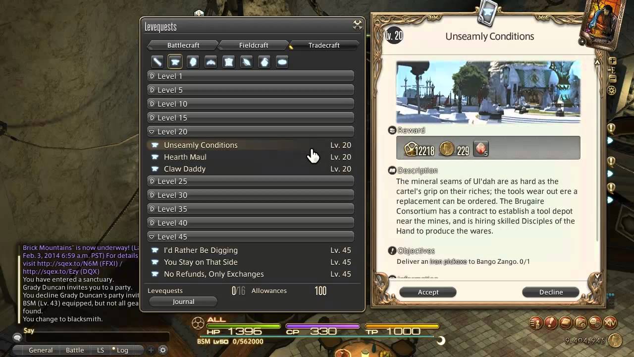 FFXIV Blacksmithing Leveling Guide - Updated for Patch 2.1 ...