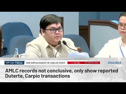 AMLC records not conclusive, only show reported Duterte, Carpio transactions