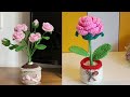 Crochet Rose Flower Pot 🌸 ll How to Crochet a Rose in a Pot 🌿 ll