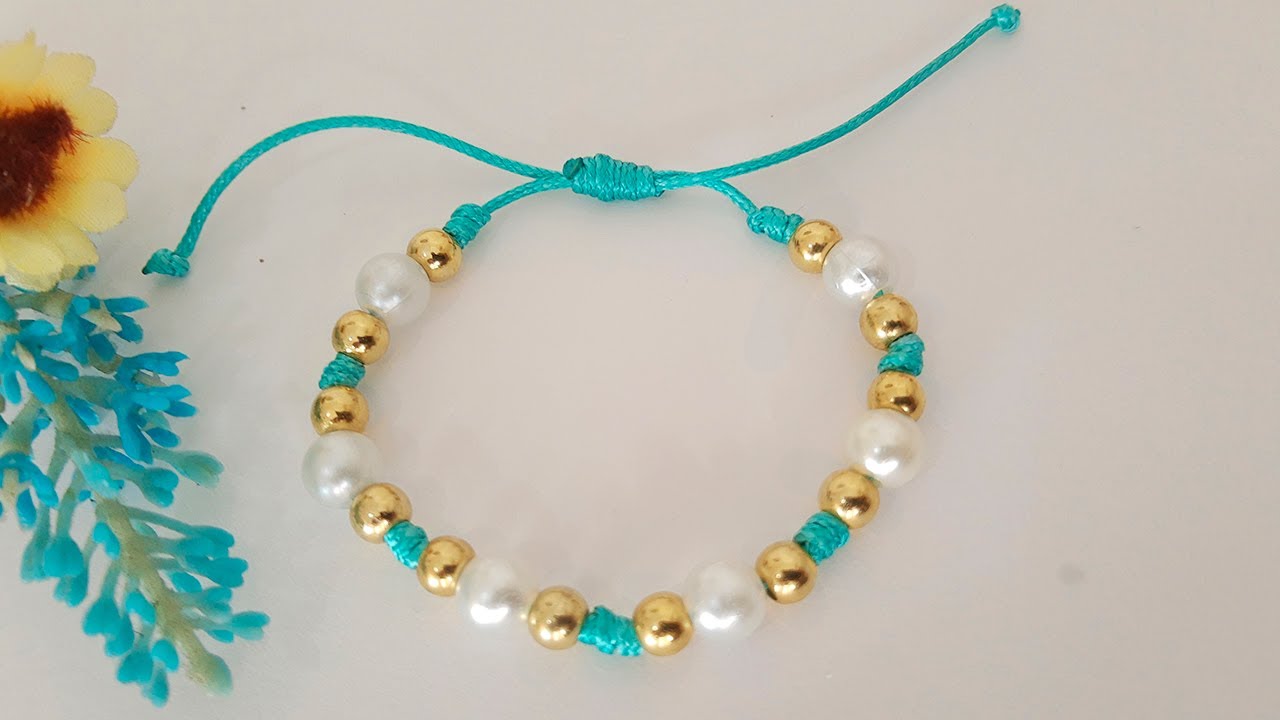 PULSERA FÁCIL Y BONITA EN HILO YouTube | Pulseras Pulseras, Pulseras simples
