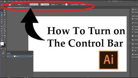 How to get the Illustrator Control Bar | Top Tool Bar | Missing Tool bar?