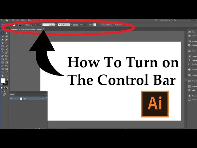 Bot Tragisk Gøre klart How to get the Illustrator Control Bar | Top Tool Bar | Missing Tool bar? -  YouTube