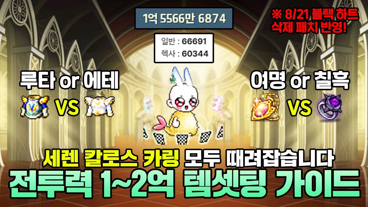 흙테르넬부터 흙칠흑까지 싹다 정리해왔습니다! 전투력 1~2억 구간 템셋팅 가이드(환산 5만~7만)