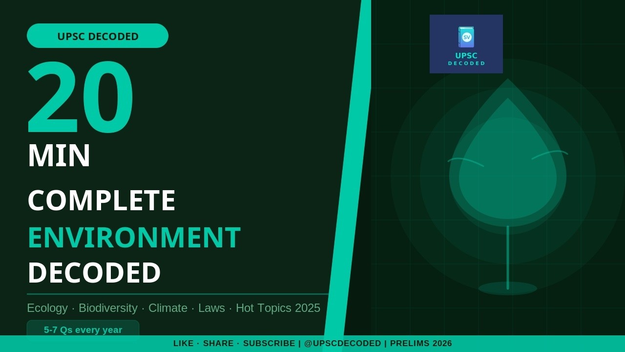 Environment & Ecology in 20 Minutes | Complete UPSC Prelims 2026 ...