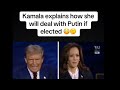 Kamala Harris Explains how she will deal with Putin if she is elected as the next US president .