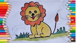 easy lion drawing for kids , kids educational video, kids learning video .