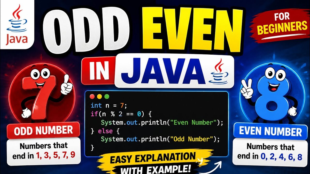 Odd Even Number in Java | Easy Program for Beginners 🔥 - YouTube