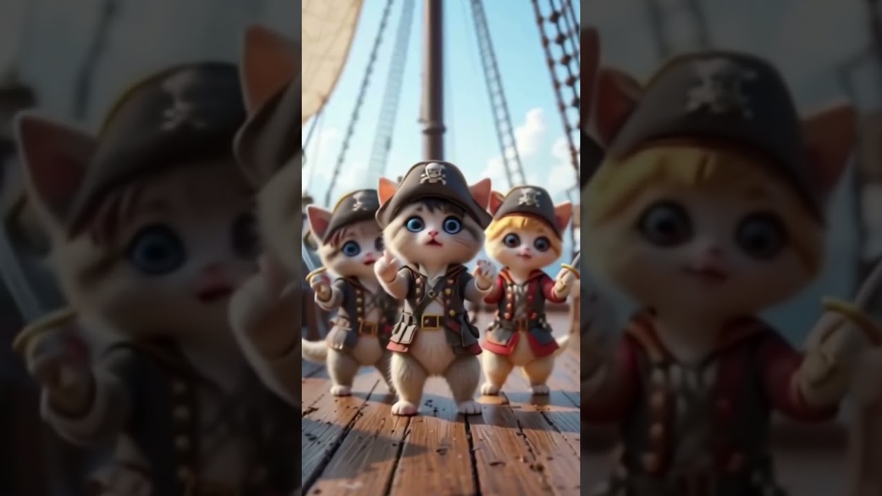 cute cat pirate . 