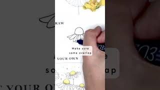 The easiest way to draw a chamomile flower in simple stages ✨
