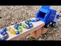 Marble Run Race ASMR 〇 HABA Wave Slope , Garbage Truck & Dump Truck in a Japanese Garden