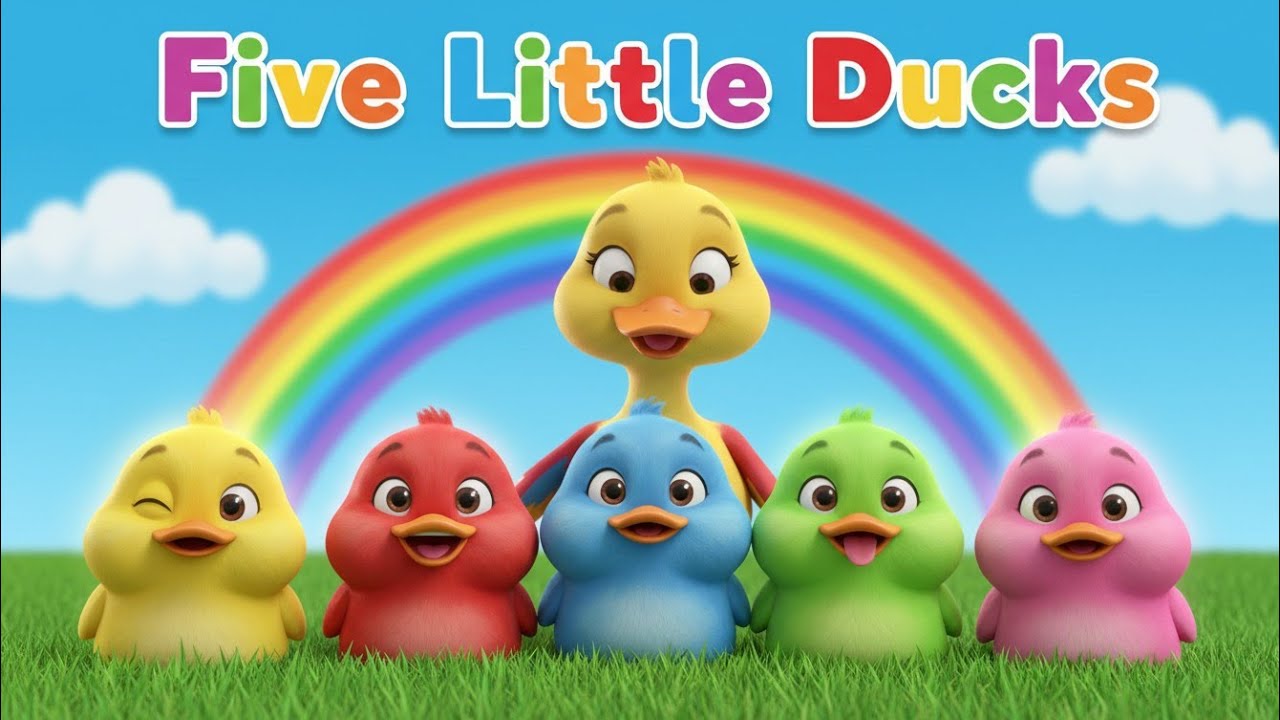 5 Little Ducks 🦆 Learn Colors & Counting | Nursery Rhymes for Babies & Toddlers