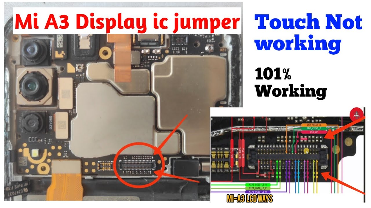 Mi A3 Touch Display not working Mi A3 display ic jamper Mi A3