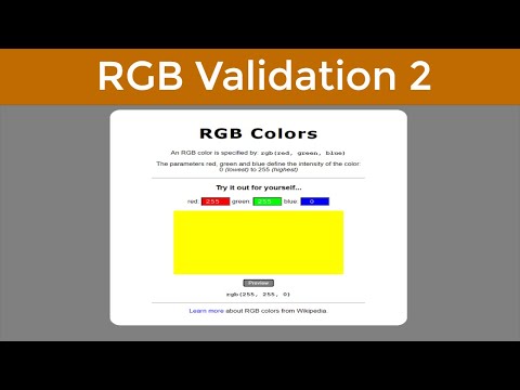 RGB Colors Validation 02