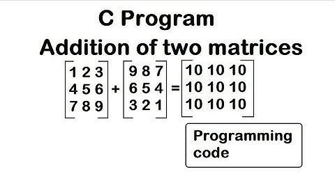 C Program to Add Two Matrices Using Multi-dimensional Arrays.