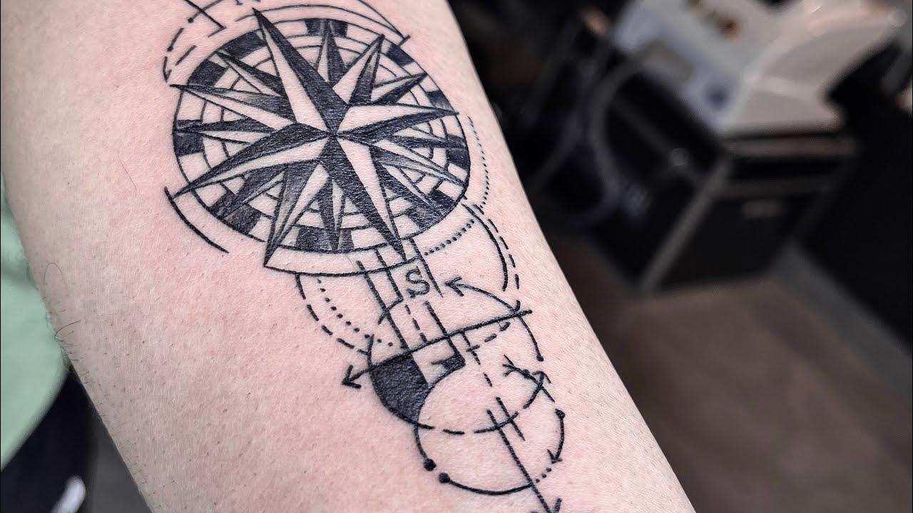 100 Awesome Compass Tattoo Designs | Art and Design