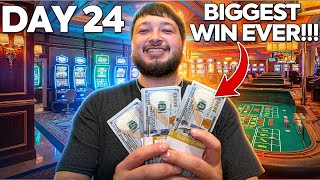 Gambling $100,000 & MY BIGGEST CASINO WIN EVER!!!(Day 24)