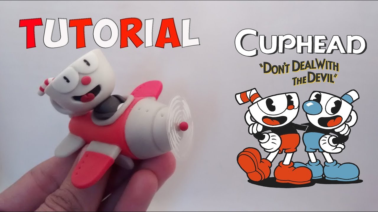 Como hacer a Cuphead en Porcelana fría How to make Cuphead Polymer