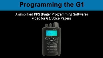 Programming the G1 Voice Pager