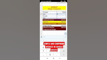 Simple Interest and Compound interest Google Sheets #CompoundInterest #SimpleInterest #GoogleSheets