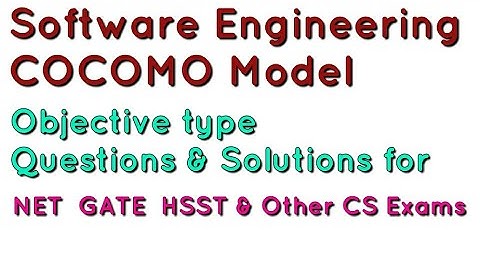 Software Engineering | COCOMO Model | Previous UGC NET Questions