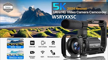 Digital Camera HDV-255K - 5K Camcorder with night vision & wifi - 48MP & Touch screen & Microphone