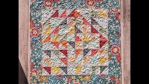 Long arm quilting Half Square Triangle Mini Sample with Moda