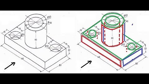 Pictorial view into Orthographic view Model 7(using Solid Edge)