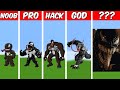 Venom pixel art build in minecraft  noob vs pro vs hacker vs god  minecraft animation