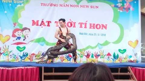 xiec tran - xiếc trăn - trăn khổng lồ cuốn người - Solid circus - giant snake on people