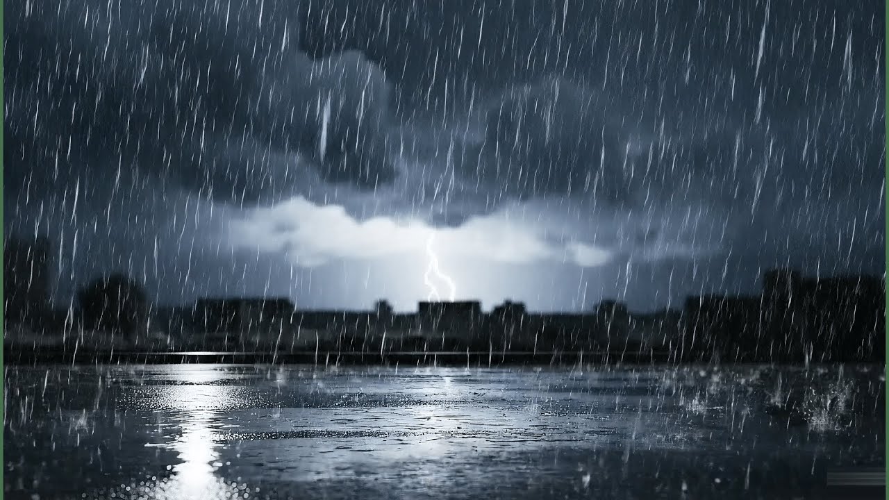 Extreme Thunderstorm with Heavy Rain | Dark Night Ambience for Deep Sleep & Study
