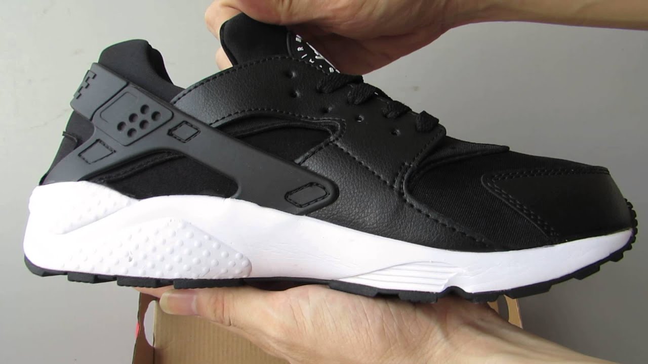 nike huarache mens white and black