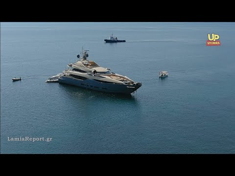 Αποκλειστικό. Δείτε εικόνες Up'ο ψηλά του θηριώδους Mega Yacht που εξέπεμψε SOS από τα Λιχαδονησια.