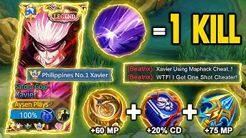TOP GLOBAL XAVIER! BEST ONE SHOT BUILD 100% INSANE DAMAGE 😱 | NEW XAVIER BEST BUILD & EMBLEM |  MLBB