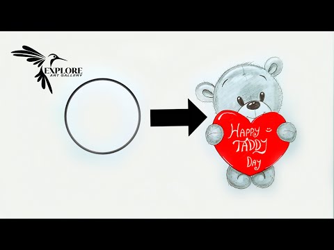 How to Draw a Teddy Bear with a Heart | Easy Step by Step - Art by Ro |  Easy love drawings, Cute drawings of love, Cute easy drawings
