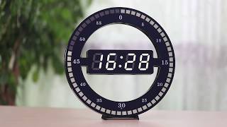US/EU Plug 12 Inch LED Ring Wall Clock Automatic Photosensitive