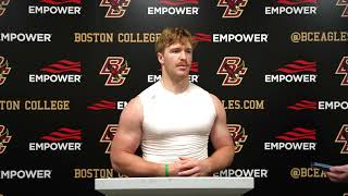 Play video: Football: Zeke Moore Media Availability (April 10, 2026)