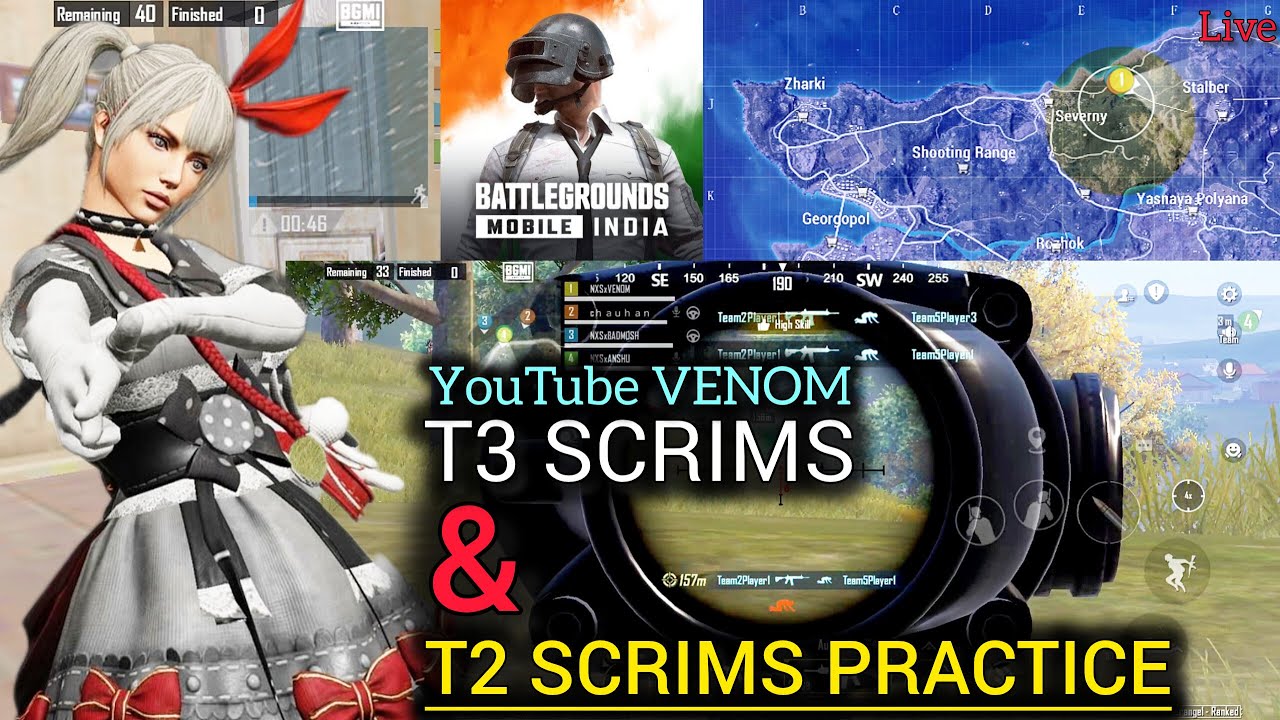 T2 SCRIMS & T3 SCRIMS PACTICE WITH YouTube VENOM 
