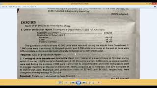 Cost Accounting/ Cost of Production Report/Ch.6/ Exercise Q.No.1