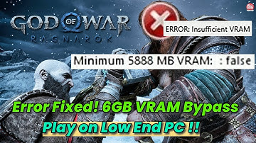God of War Ragnarok PC | 6GB VRAM Error Fix | Not Running Fix | How to play on low end graphics card