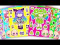 🧀Paper DIY🧀 Lovely Vivid Dresses Sanrio X Gacha Sticker Book #paperdiy #gachalife #Kuromi #asmr