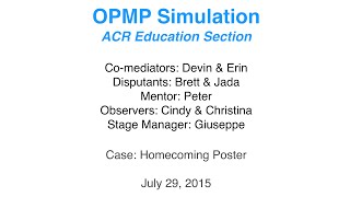 Online Peer Mediation Platform - Simulation 5 - July 29, 2015 Online Peer Mediation Platform - Simulation 5 - July 29, 2015