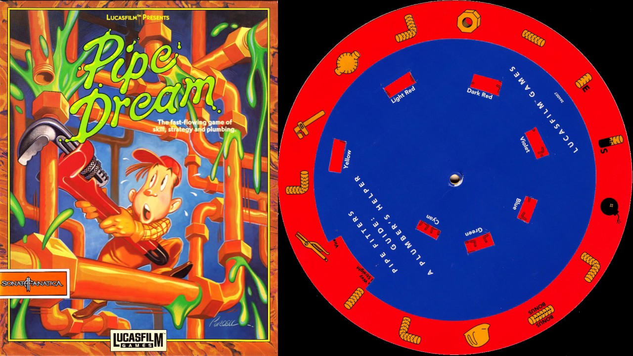 Code Wheel: Pipe Dream a.k.a. Pipe Mania (Lucasfilm Games/LucasArts puzzle game) [Copy Protection]