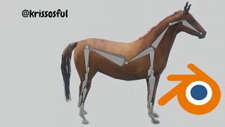 Rigged horse in Blender #blender #animation #rigging