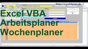 Kurzbeschreibung. Arbeitsplaner Wochenplaner Schichtplaner mit Bildern in Excel VBA