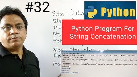#32 Python Program for String Concatenation| String Concatenation in Python|Python tutorial in Hindi